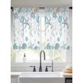 thumbnail image 4 of Sheer Curtains 54 Inches Long, Ocean Coastal Light Filtering Window Curtains for Living Room, Nautical Starfish Conch Seashells Coral Rod Pocket Voile Sheer Curtain Drapes, 52"W x 54"L, 2 Panels, 4 of 8