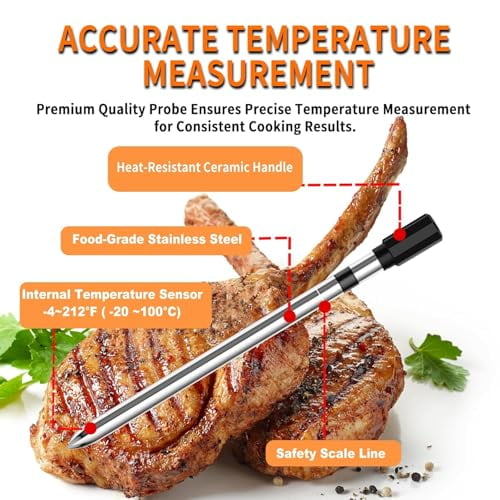 Smart Bluetooth Meat Thermometer - Long Range Wireless Food Thermometer, Digital Meat Thermometer with Dual Probes for BBQ Grill, Oven, Smoker, Air Fryer$$Home Decor, Kitchen, & Other
