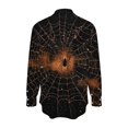 thumbnail image 5 of Women's Spiderweb Graphic Shirts Long Sleeve Button Up Halloween Tops Spider Print Blouses Collared V Neck Casual Fall Party Holiday Apparel, 5 of 5