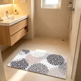 thumbnail image 4 of Ke1Clo Absorbent Non-Slip Bathroom Rug, 40x60cm Plastic Floral Floor Mat for Shower Room, Quick-Drying Bath Mat with Dirt-Trapping Design for Entrance Kitchen, Gray, 4 of 7