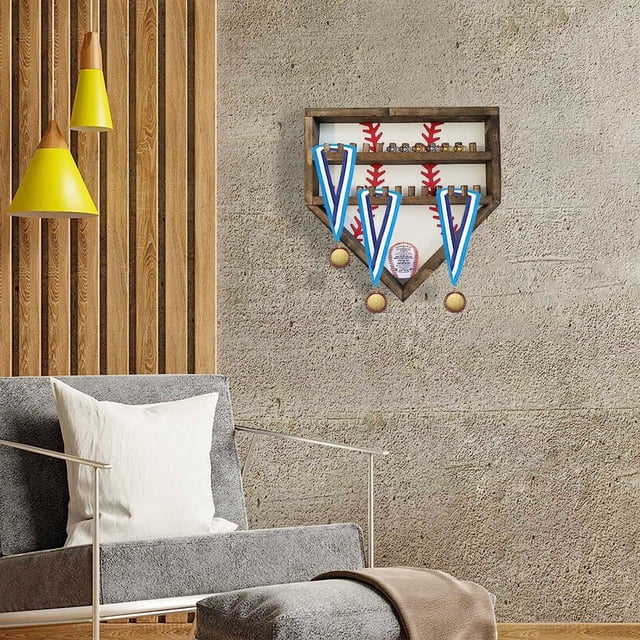 Baseball Storage Rack Baseball Style Wall-mounted Storage Rack Gymnastic Medal Hanger for ...