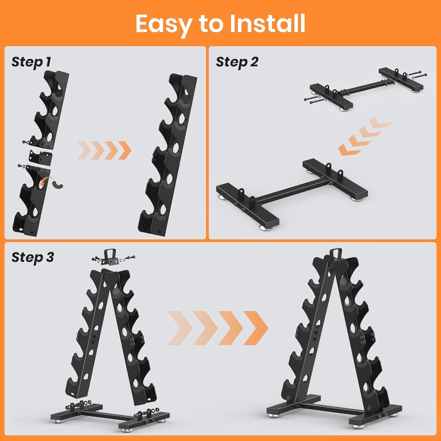 A-Frame Dumbbell Storage Rack Stand Holder for Home Gym with Handle