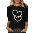 thumbnail image 2 of Goodtrade8 Spring Tops for Women 3/4 Sleeve Pullover Graphic Casual Summer Valentine Gifts for Girlfriend Womens Shirts Fashion, 2 of 5