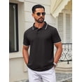 thumbnail image 2 of COOFANDY Mens Casual Polo Shirts Button Basic Short Sleeve Shirt Solid Color Collared Golf Shirt, 2 of 6