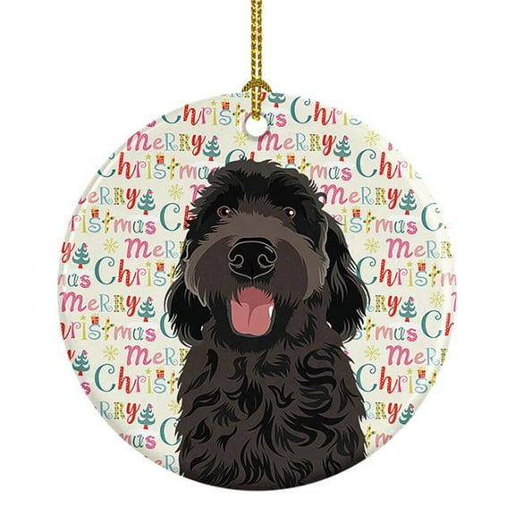2.8 x 2.8 in. Unisex Doodle Black No.1 Christmas Ceramic Ornament