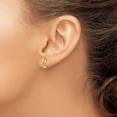 thumbnail image 3 of 14k Yellow Gold Polished Diamond-cut Hollow J-Hoop Post Earrings - 11.75mm, 3 of 6