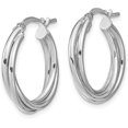 thumbnail image 2 of Solid 10K White Gold Polished Hoop Earrings - 21.6mm- Made In Italy, 2 of 6