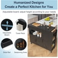 thumbnail image 6 of HAUXITIO Kitchen Island with Drop Leaf,Power Outlet & LED Lights,Rolling Cart with Spice Rack,Drawer and Storage Cabinet for Kitchen,Black, 6 of 7