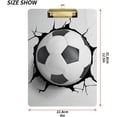 thumbnail image 3 of FMSHPON Soccer Ball Cracked Wall Clipboard Hardboard Wood Nursing Clip Board and Pull for Standard A4 Letter 13x9 inches, 3 of 5