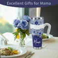 thumbnail image 6 of Floral Mama Tumbler 40oz Blue - Best Mama Ever Gift from Daughter Son - Insulated Stainless Steel Cup with Handle & Straw - Mothers Day Birthday Christmas, 6 of 6