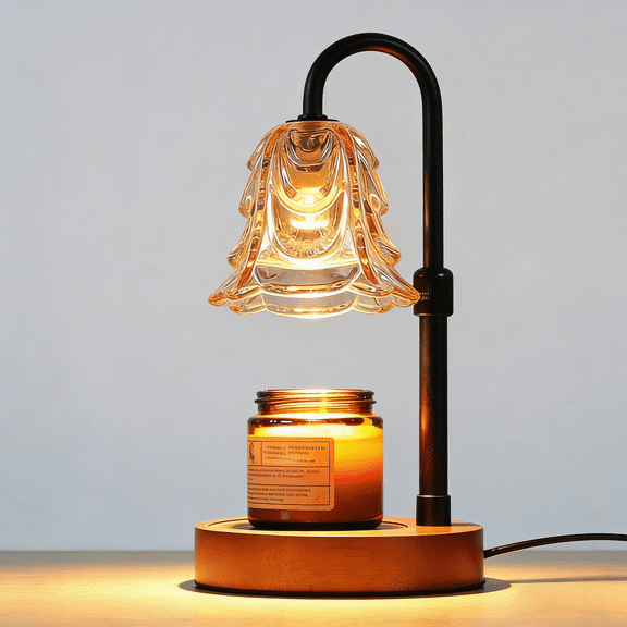 XEENSO Candle Warmer Lamp,Adjustable Glass Lamp Candle Warmer with Timer Dimmable Includes 2 GU10 Bulbs