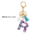thumbnail image 6 of Purple Letter Pendant Tassels Key Chain Transparent Acrylic 26 Alphabets Key Holder Charm Decoration, 6 of 7