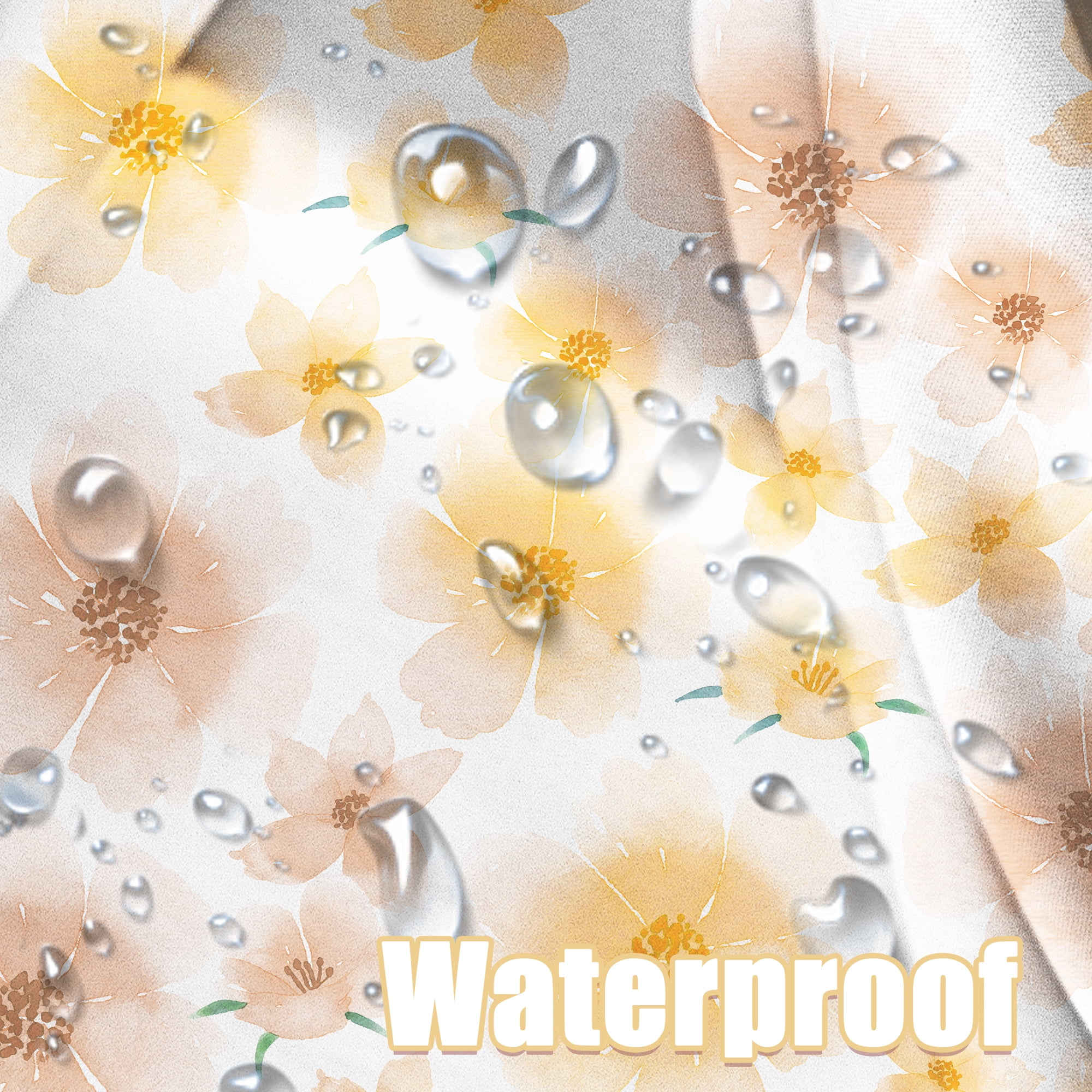 Planially 4 Pcs Shower Curtain Set with Rugs Toilet Lid Cover Mat Print Flowers Bathroom Sets