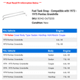thumbnail image 2 of Fuel Tank Strap - Compatible with 1973 - 1975 Pontiac Grandville 1974, 2 of 2