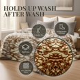 thumbnail image 4 of Korean Mink Blanket Queen Size, Floral Print - Thick Heavy Korean Blanket - 5 LB Heavy Fleece Mink Style, 95"x 79", (Brown Floral), 4 of 7