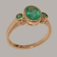 thumbnail image 2 of LBG British Made 9k Rose Gold Natural Emerald Womens Statement Ring - 33 size options - Size 9.25, 2 of 5