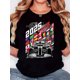 thumbnail image 1 of Camisetas divertidas para mujer, con estampado de animales, manga corta, cuello redondo, para verano, casual, holgadas, ligerasWomen'S T-Shirt, "2025 Flag Black Racing" Print, Retro Minimalist Fashi, 1 of 7