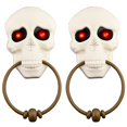 thumbnail image 2 of Halloween Glowing Skull Bells Scary Sound Home Party Spooky Props  White, 2 of 10