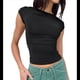thumbnail image 1 of Camiseta Ajustada Sin Espalda para Mujer, de Corta, Cuello Redondo, Informal, de Verano, Estilo Y2K Negro S, 1 of 7