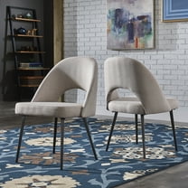 Weston Home Brando Modern Herringbone Dining Side Chairs, Beige (Set of 2)