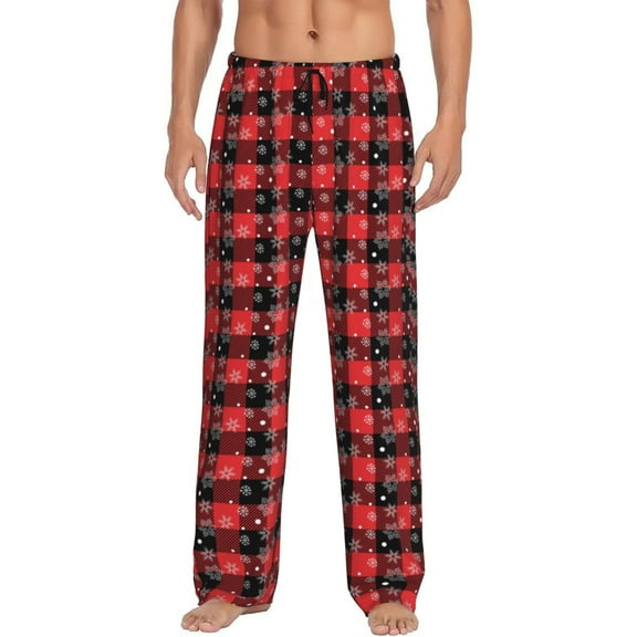 Vsdgher Christmas With Snowflakes Mens Pajama Pants Sleep & Lounge Pants, PJ Pants-Small