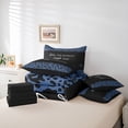 thumbnail image 6 of jejeloiu Chic Cheetah Pattern 7pcs Bedding Comforter Set,Wildlife Animals Leopard Queen Bedding Sets,Black Deepblue Queen Sheet Sets For Kids,Ultra Soft Home Decor Reversible, 6 of 8