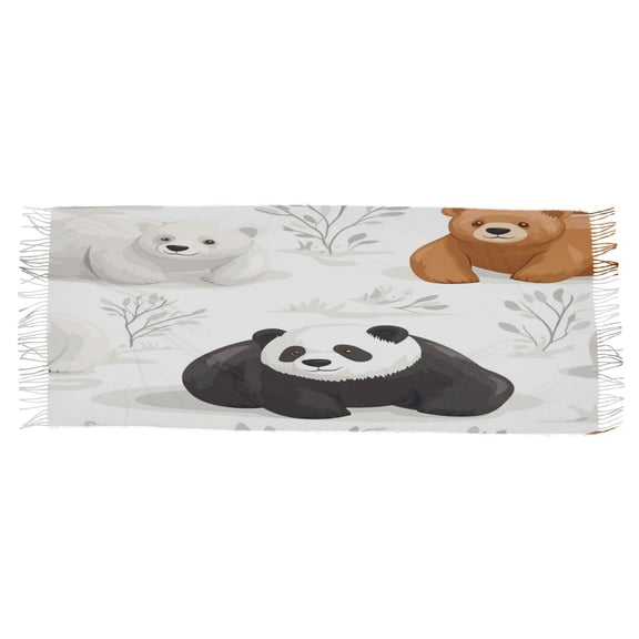 BZSMCE Women Scarf Cute Bears Patern Simple Pattern Soft Warm Long Large Scarves