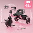 thumbnail image 5 of KORIMEFA Toddler Tricycle for 2-5 Year Old, Kids Trike with Storage Basket 3 Wheel Bike Birthday Toys Gift for Girls Boys, Pink, 5 of 11