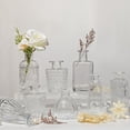 thumbnail image 3 of Juego de 10 Floreros Decorativos para Mesa de Vidrio Transparente con Relieve Clásico – Jarrones Pequeños para Centro de Mesa, Bodas y Hogar – Hechos a Mano, Ideal para Flores Secas y Pequeñas, 3 of 4