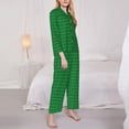 thumbnail image 3 of Fuzoiu Green St. Patrick’s day Print Women's Long-Sleeved Pajama,Lounge Button Down Nightwear,Womens Notch Collar Pajama Set-XX-Large, 3 of 7