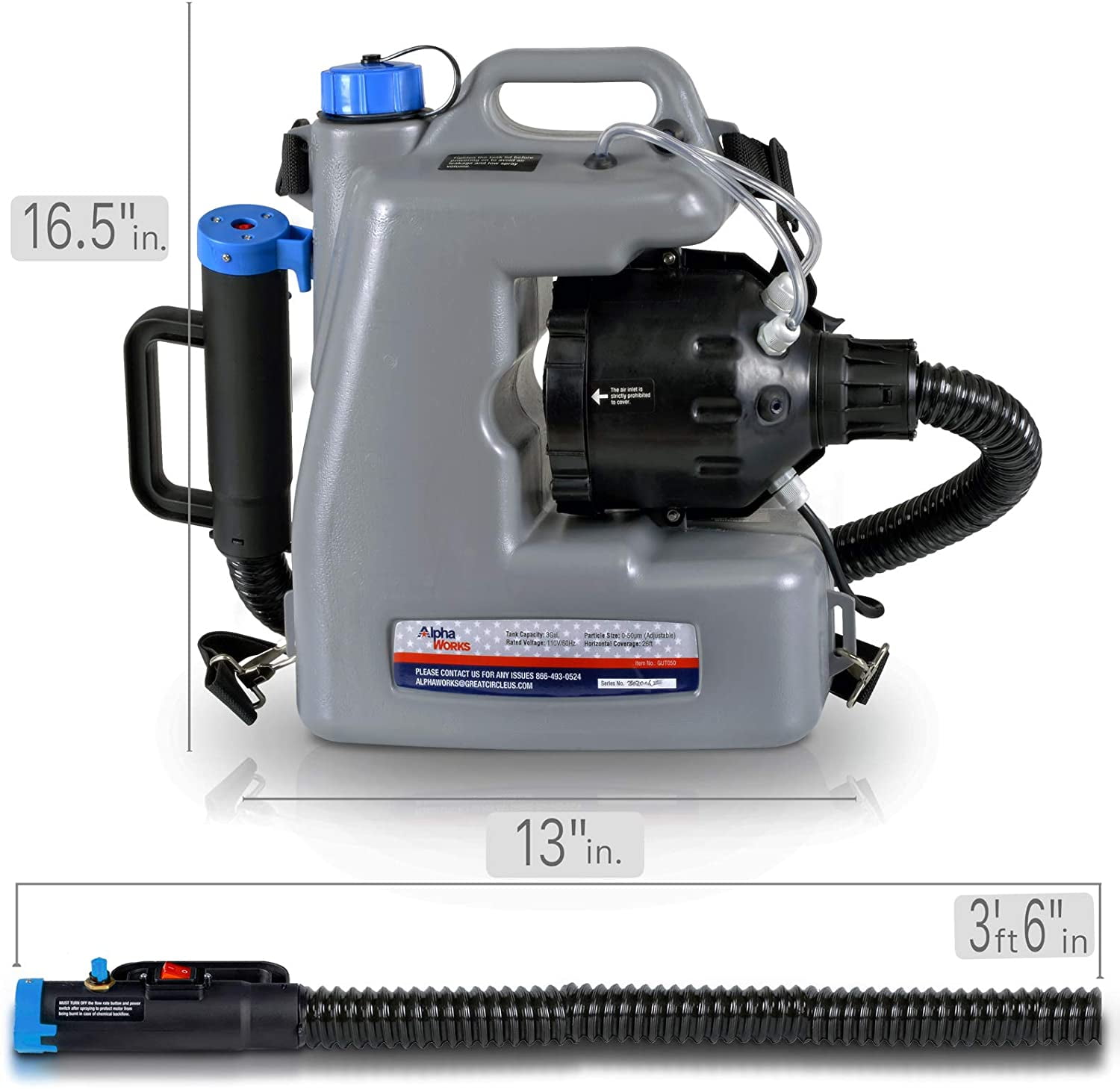 Pest Control Foggers AlphaWorks Fogger Machine Disinfectant ULV Sprayer