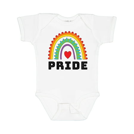 

Inktastic Pride Rainbow with Heart Gift Baby Boy or Baby Girl Bodysuit