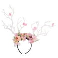 thumbnail image 1 of Tête de Cerf Gothique Florale pour Fête d'Halloween Accessoire Photo, 1 of 7