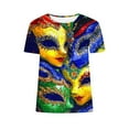 thumbnail image 5 of Cadancy Womens Mardi Gras Shirt Short Sleeve Holiday Funny Graphic Crewneck Pullover Tee Shirts Trendy Casual Rave Party Carnival Outfits Loose Fit Blouse, 5 of 5