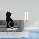 thumbnail image 2 of Estatua de gato, figura de escritorio, soporte para , dispensador de pajitas de acrílico, resina, madera, adorno de arte moderno, adecuado para, 2 of 8