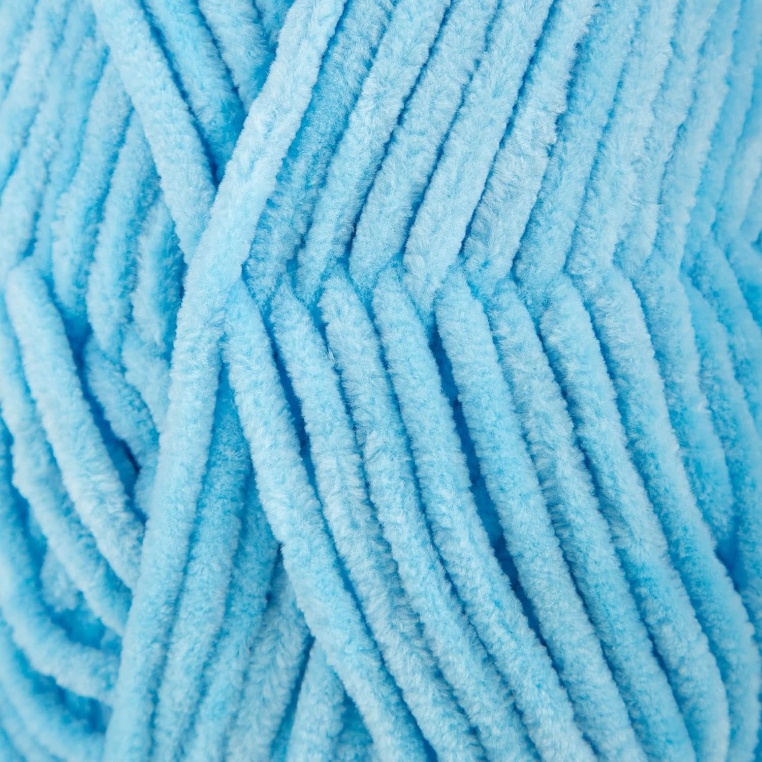 5 Skeins of Sensy Velvet Yarn for Crocheting, Baby Blanket Yarn, Chenille Yarn, Amigurumi Yarn, 3.5 oz, 132 Yards, Gauge 5 Bulky (Baby Blue)