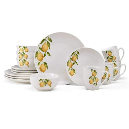 Studio Nova Porcelain Countryside Lemons 16-Piece Dinnerware Set