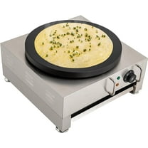 110V Commercial 16-Inch Electric Crepe Maker with A Drawer Type Warmer,Nonstick Crepe Pan Single Hotplate with Adjustable Temperature Control for Roti, Tortilla, Eggs, BBQ,(Electric/with Plug)