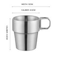 thumbnail image 3 of GREDINO 2 Pack Stainless Steel Pint Cups Tumbler, 11OZ Stackable Drinking Cups Outdoors, Unbreakable Coffee Cups with Handle, Reusable Metal Drinking Glasses for Kids Adults Home Camping Travel, 3 of 8