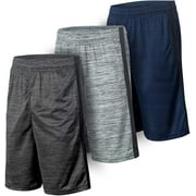 3 Pack: Men's Active Performance Athletic Workout Sports Gym Running Lightweight Quick Dry Basketball Shorts with Pockets
