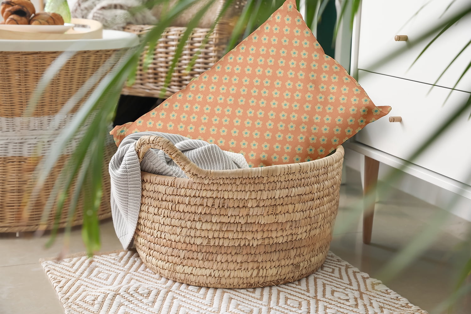 20" x 14" Simply Daisy Flower Power Polyester Indoor/Outdoor Pillow, Orange Qty 1