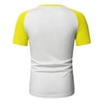 thumbnail image 5 of ZHOGXU Father's Day T Shirt For Man Short Sleeve Round Neck Color Blocked Breathable Comfortable Relaxed Fit Top For Casual Daily Wear,Yellow,S, 5 of 5