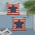 thumbnail image 3 of 4th of July Pillow Covers 20x20 Set of 2, Red Stripe Blue Star Decor America Flag Throw Pillows Independence Memorial Day Pillowcase Patriotic Decorations Linen Outdoor Cushion Case for Couch, 3 of 6