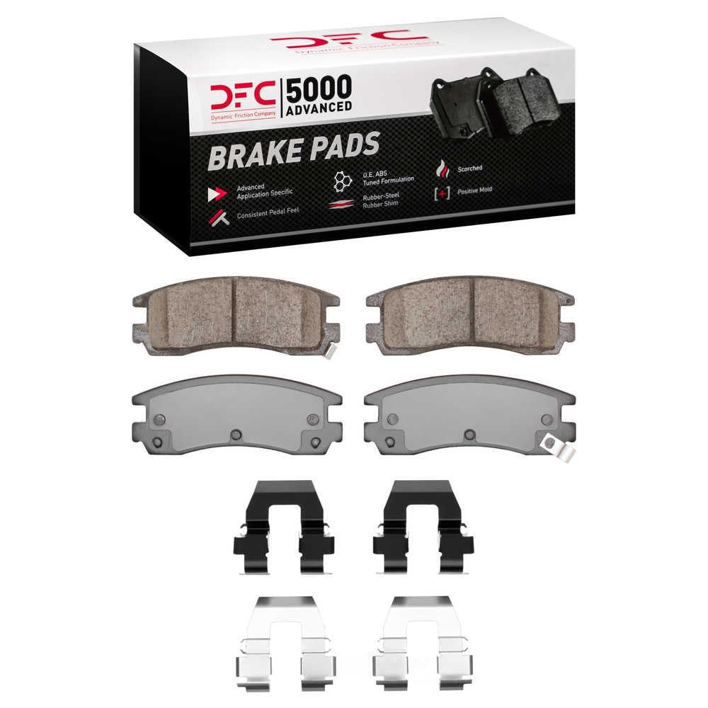 Dynamic Friction Company 1551-0714-01 DFC 5000 Advanced Brake Pads - Ceramic and Hardware Kit - OE