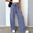 thumbnail image 6 of Bbyeadc Palazzo Pants for Women Drawstring Striped Loose Wide Leg Trousers Casual Pants Comfy Lounge Pants with Pockets,Blue (S), 6 of 6