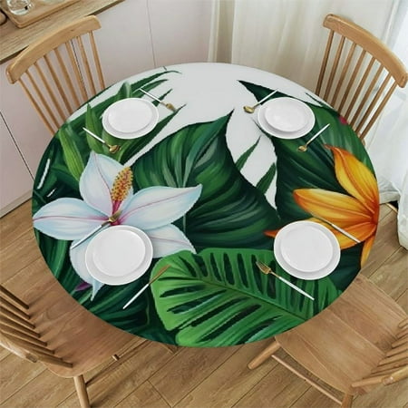 

ONETECH Tablecloths Table Cover Palm Leaves Table Cloth Baby Birthday Bridal Shower Birthday Party Summer Pool Decorations 46-50