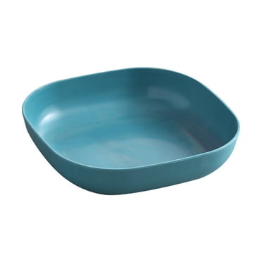 4Pcs Delicate Salad Dishes Wheat Straw Plates Creative Storage Plates Fruit Plates (Dark Blue)