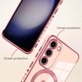 thumbnail image 2 of for Samsung Galaxy S23 Plus 5G Case [Support Magsafe] Love Heart Pattern Magnetic Plating Luxury Elegant Case Camera Protector Soft TPU Shockproof Protective Corner Back Cover -Pink, 2 of 11