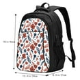 thumbnail image 5 of Wukai Red Blue Leaves Travel Laptop Backpack: Business Water-Resistant Bag with USB Charging Port, Ideal College Backpack for Men & Women, 5 of 6