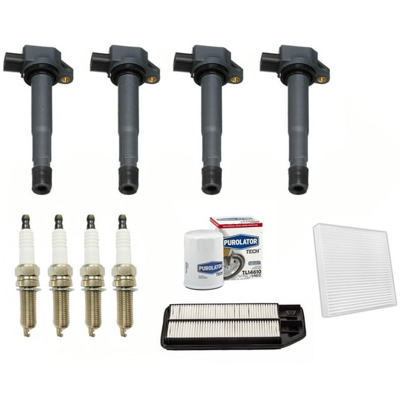 Ignition Coils Spark Plugs Air Cabin & Oil Filters For 2004-2008 Acura TSX